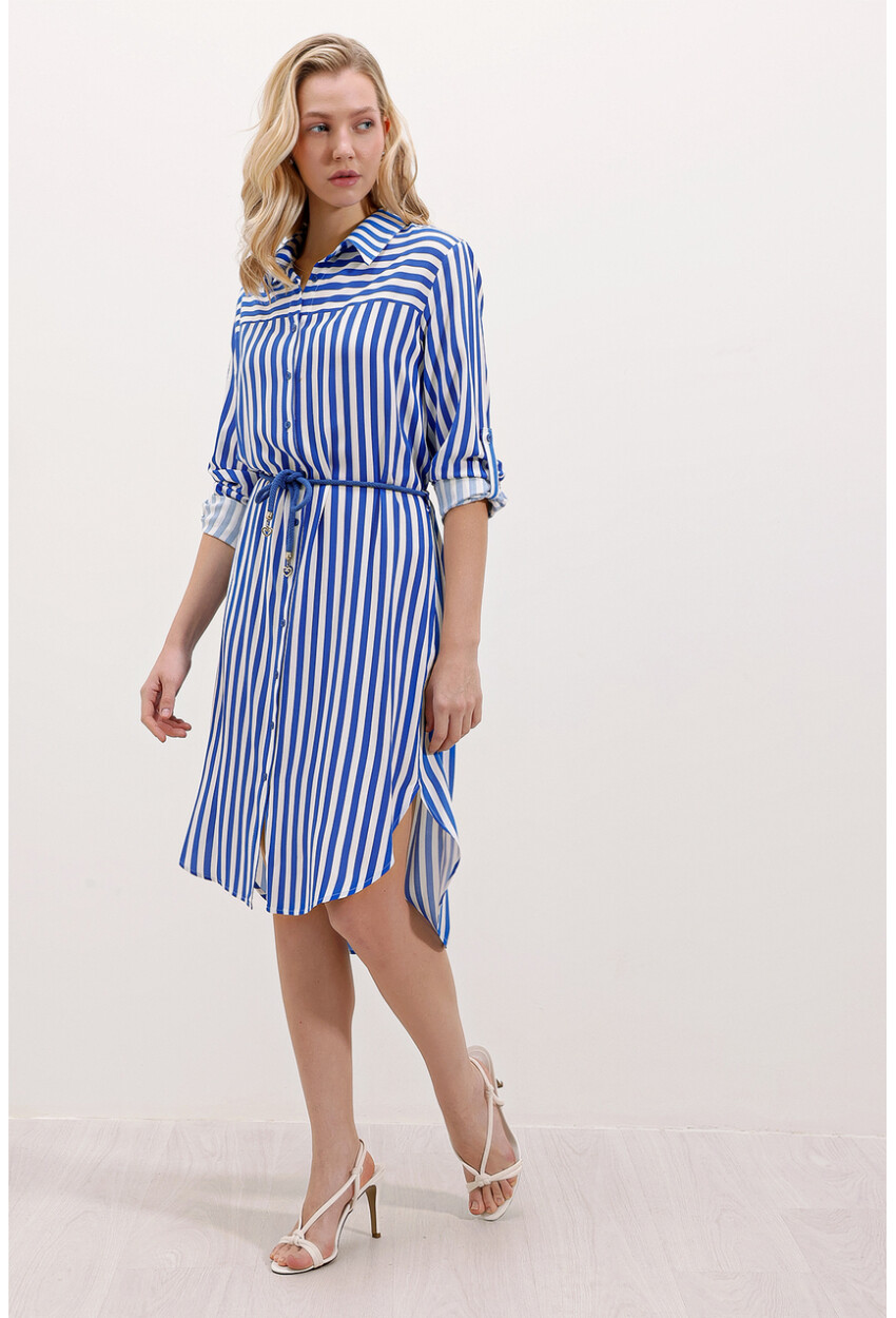 5629 Striped Dress With Belt