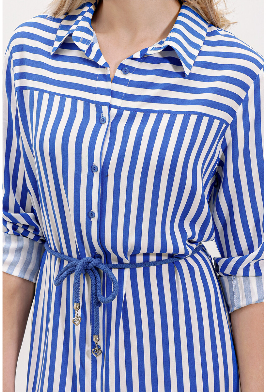 5629 Striped Dress With Belt