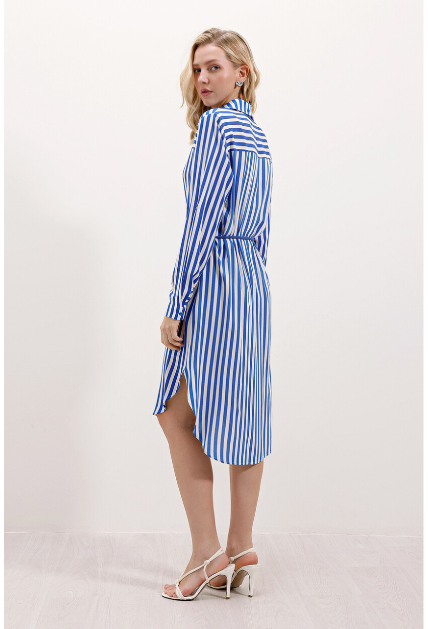 5629 Striped Dress With Belt