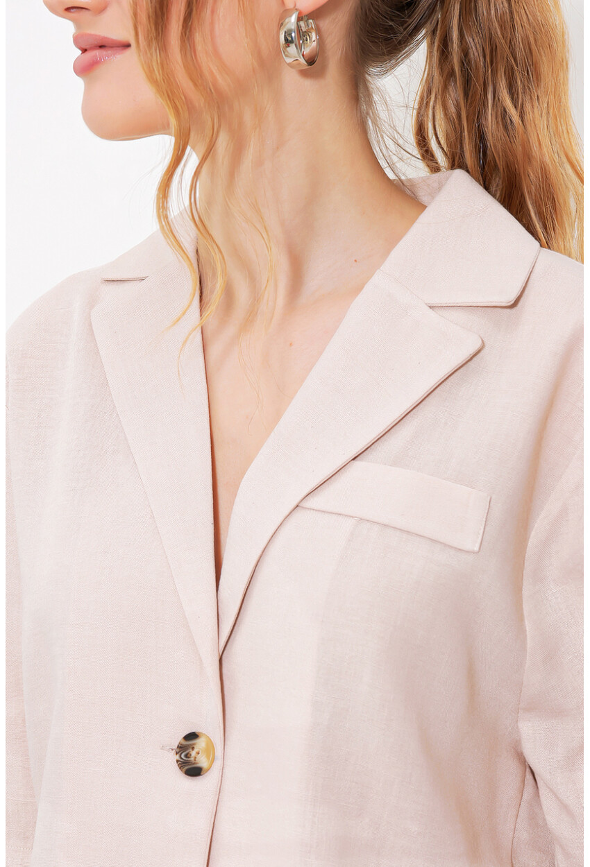 0706 Crop Linen Jacket