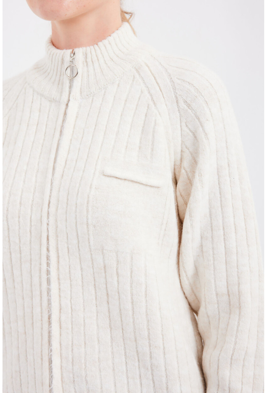 15863 Zippered Knit Cardigan