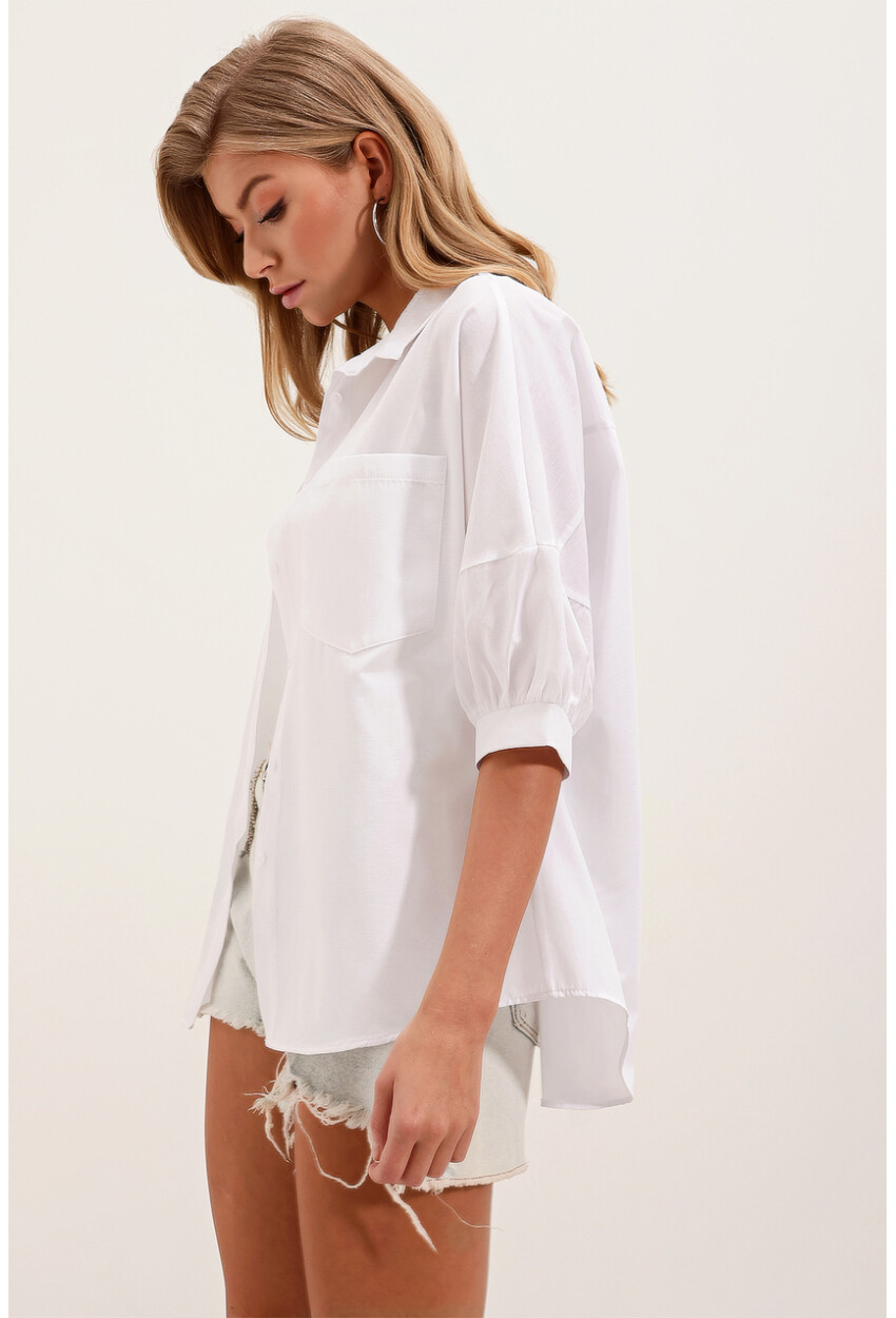 20213 Oversized Short Sleeve Basic Shirt