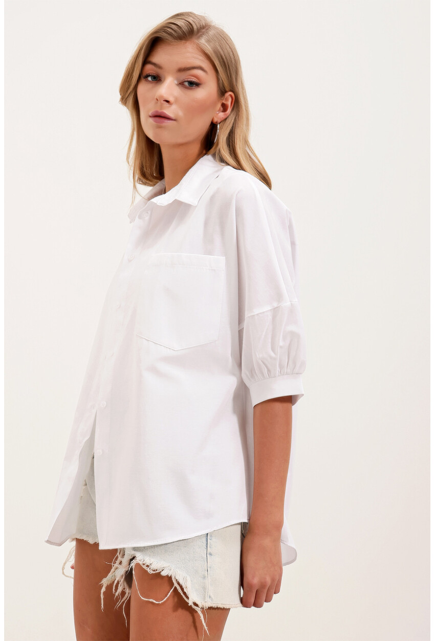 20213 Oversized Short Sleeve Basic Shirt