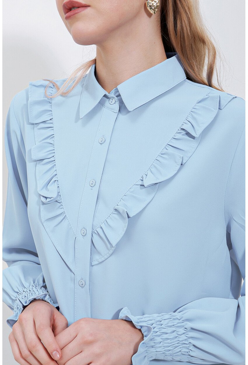 20223 Long Sleeve Shirt With Ruffles