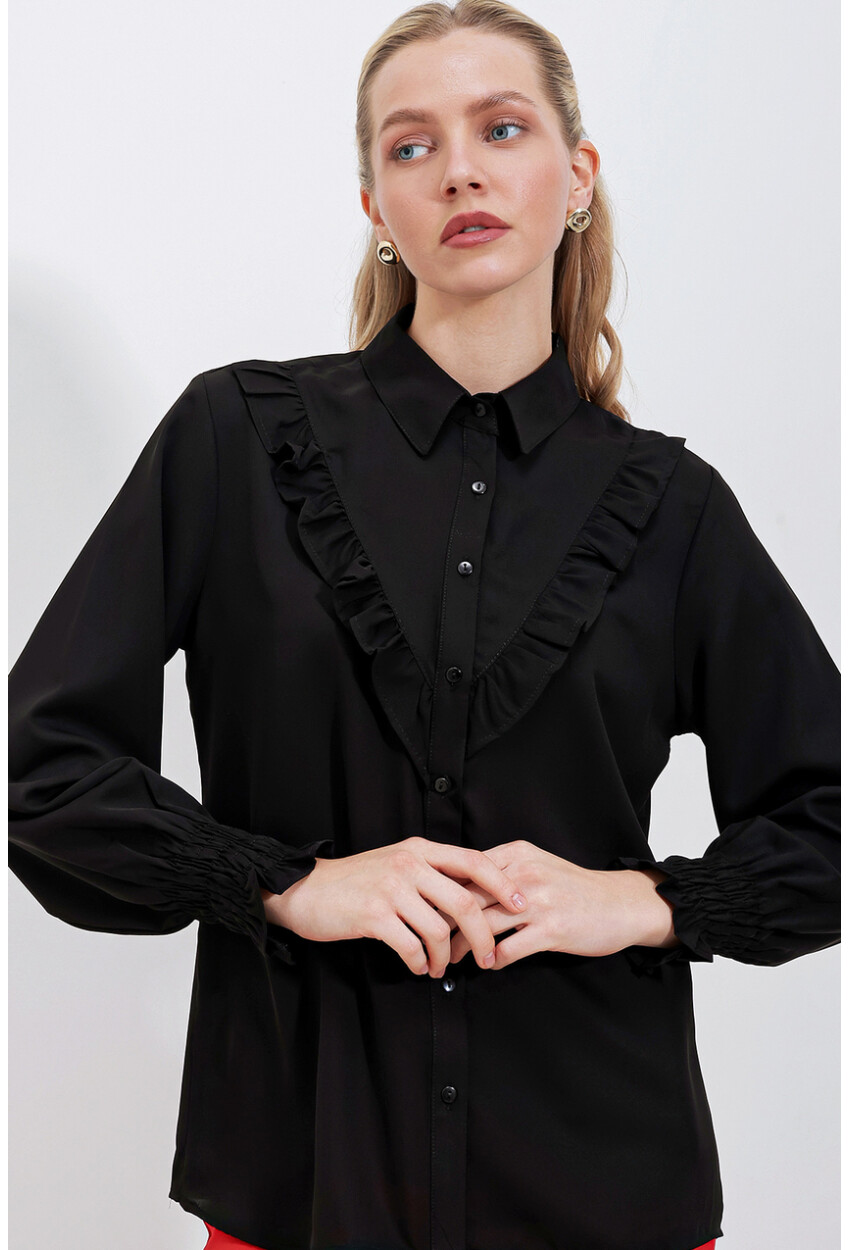 20223 Long Sleeve Shirt With Ruffles