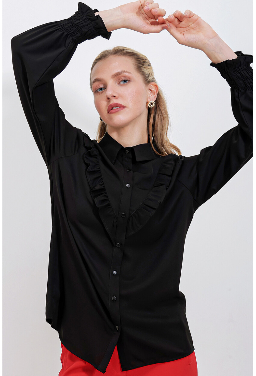 20223 Long Sleeve Shirt With Ruffles