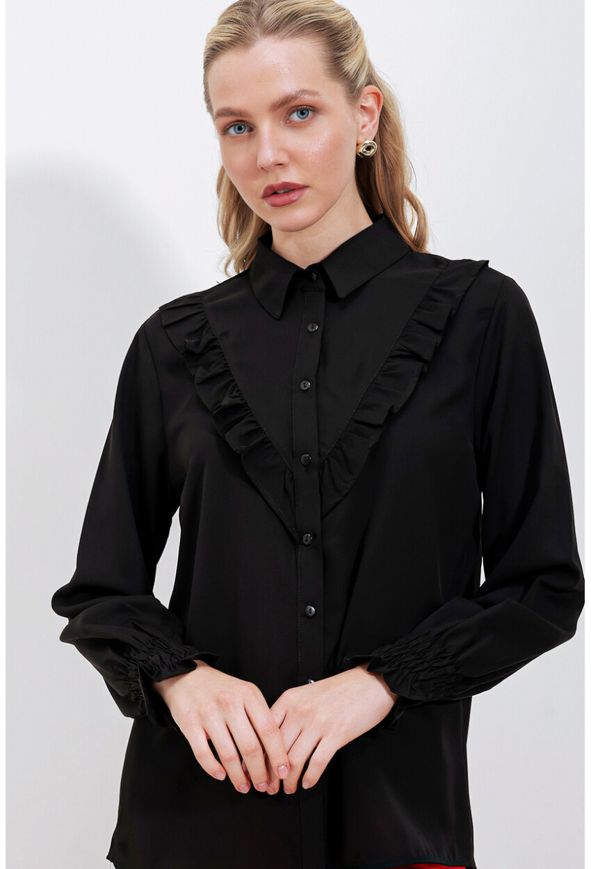 20223 Long Sleeve Shirt With Ruffles