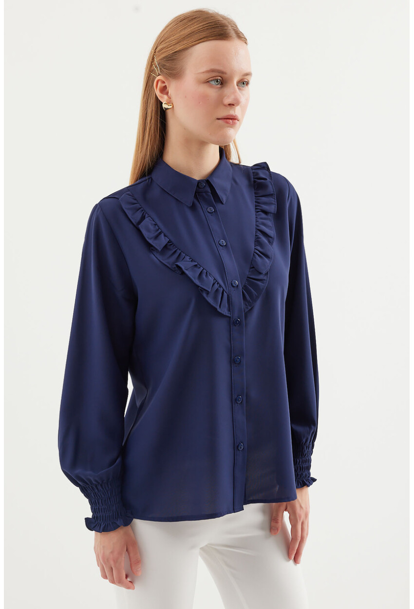 20223 Long Sleeve Shirt With Ruffles