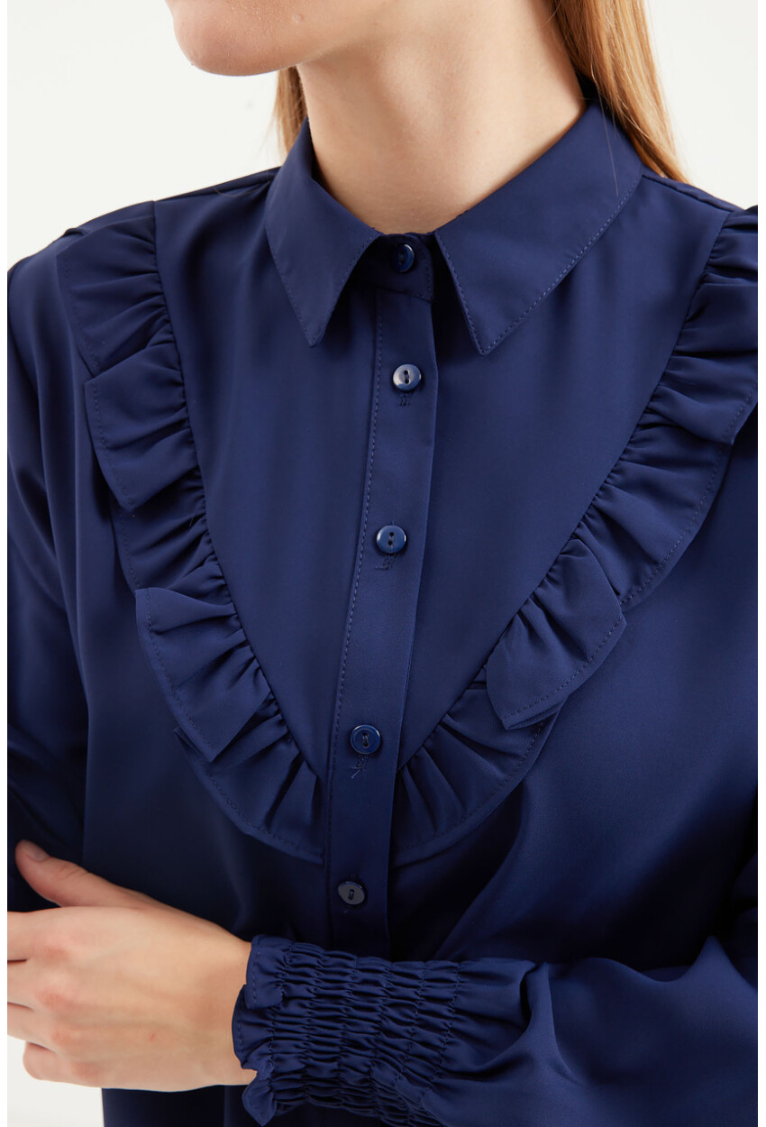 20223 Long Sleeve Shirt With Ruffles