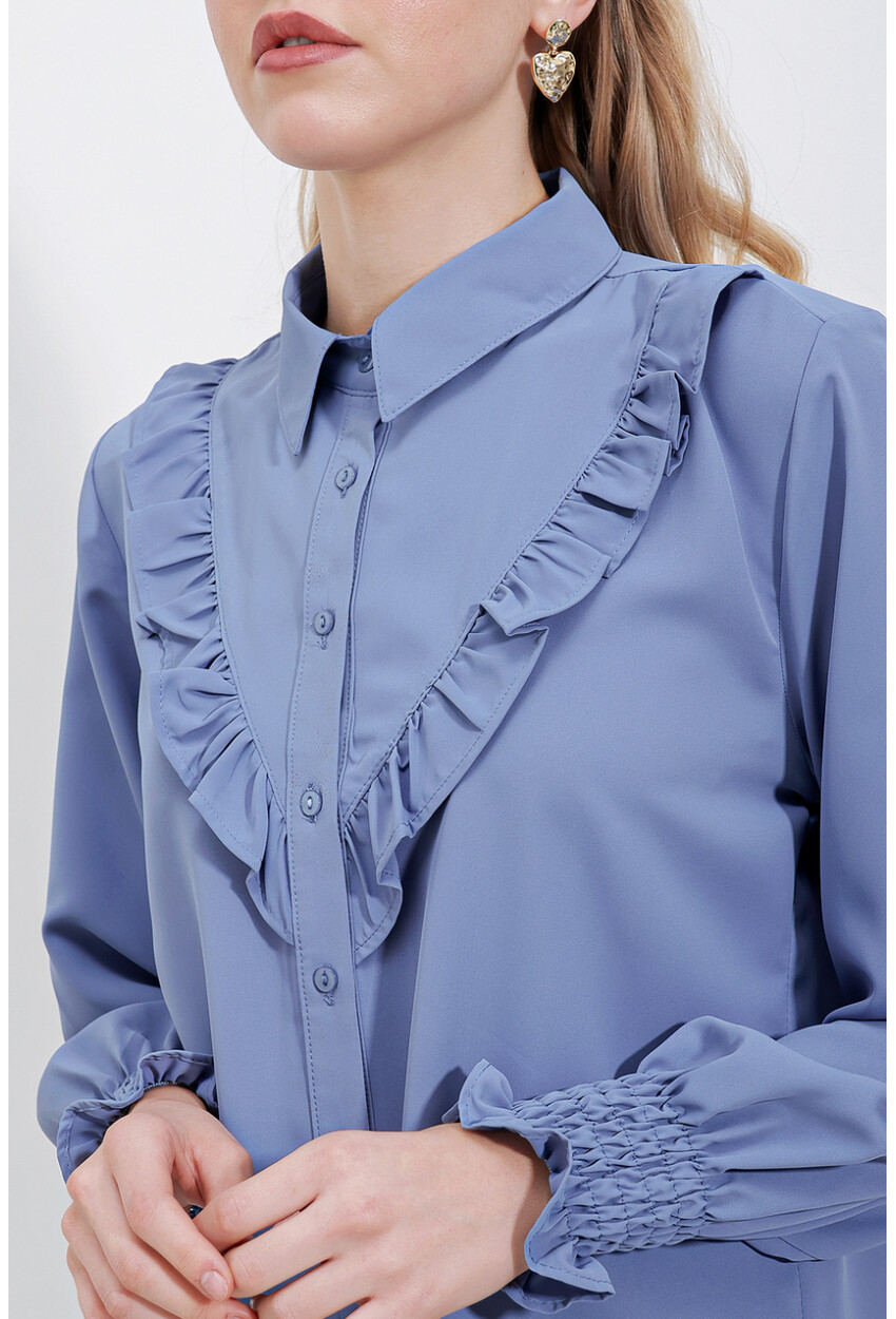 20223 Long Sleeve Shirt With Ruffles