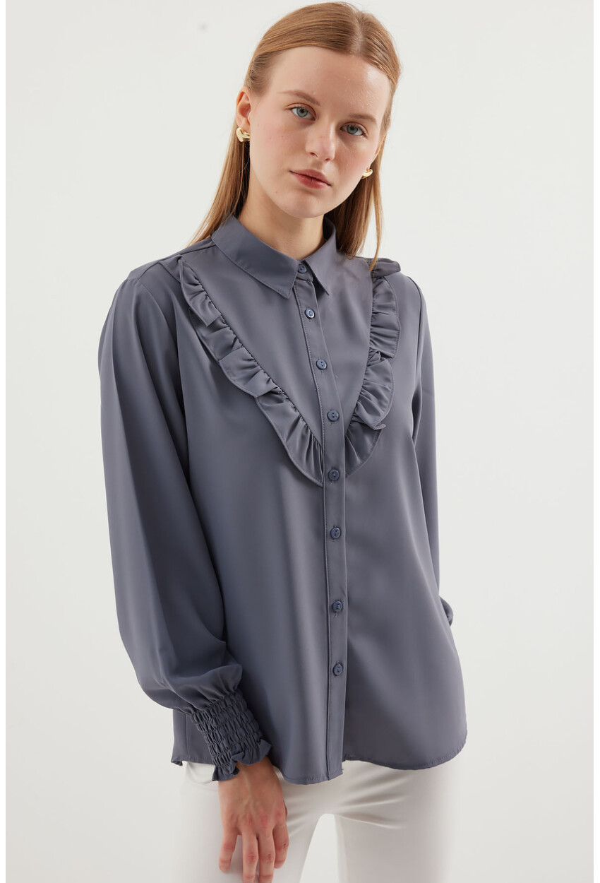 20223 Long Sleeve Shirt With Ruffles