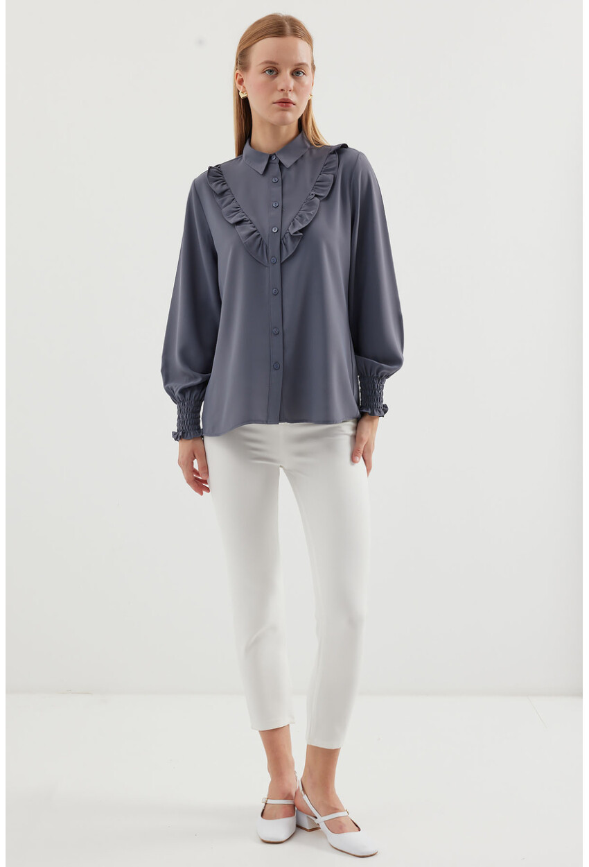 20223 Long Sleeve Shirt With Ruffles