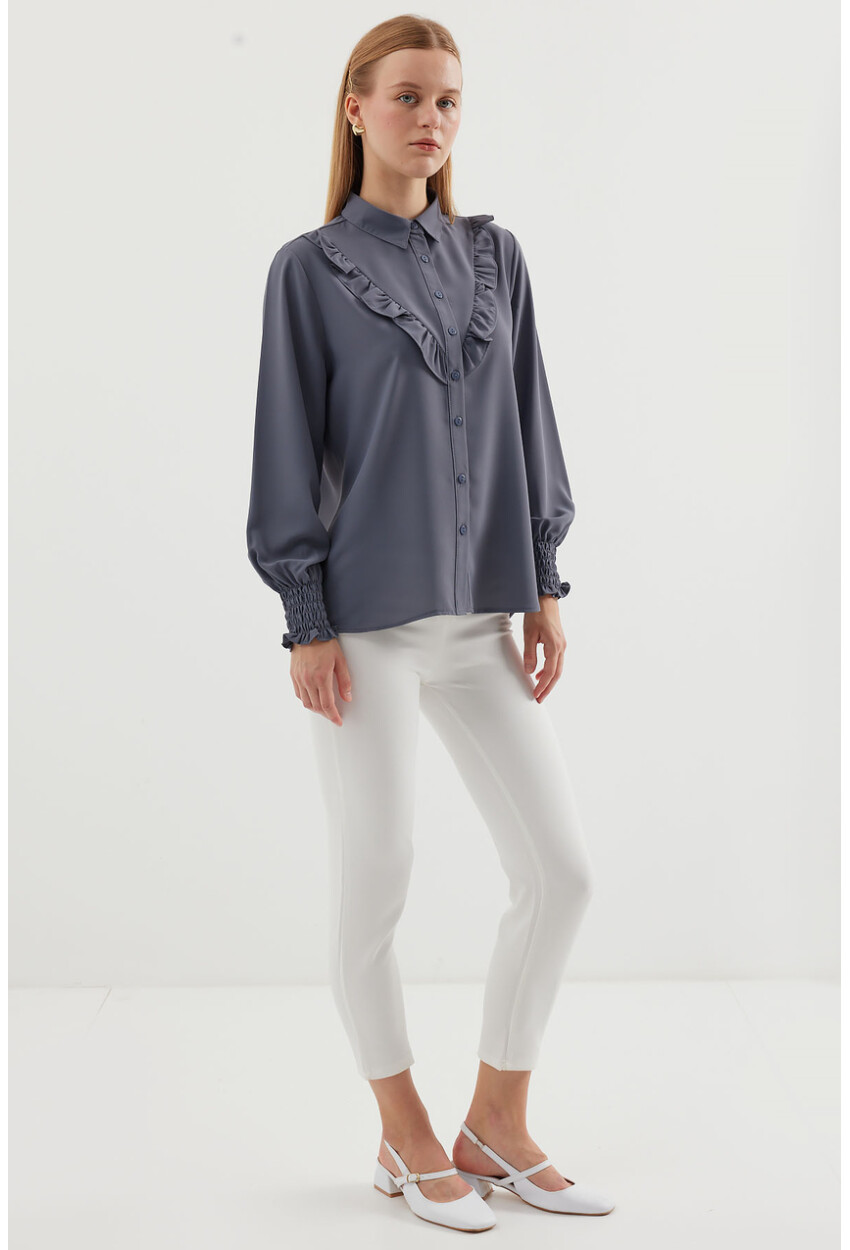 20223 Long Sleeve Shirt With Ruffles