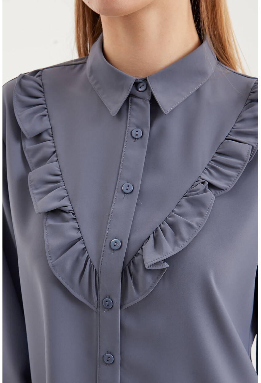 20223 Long Sleeve Shirt With Ruffles