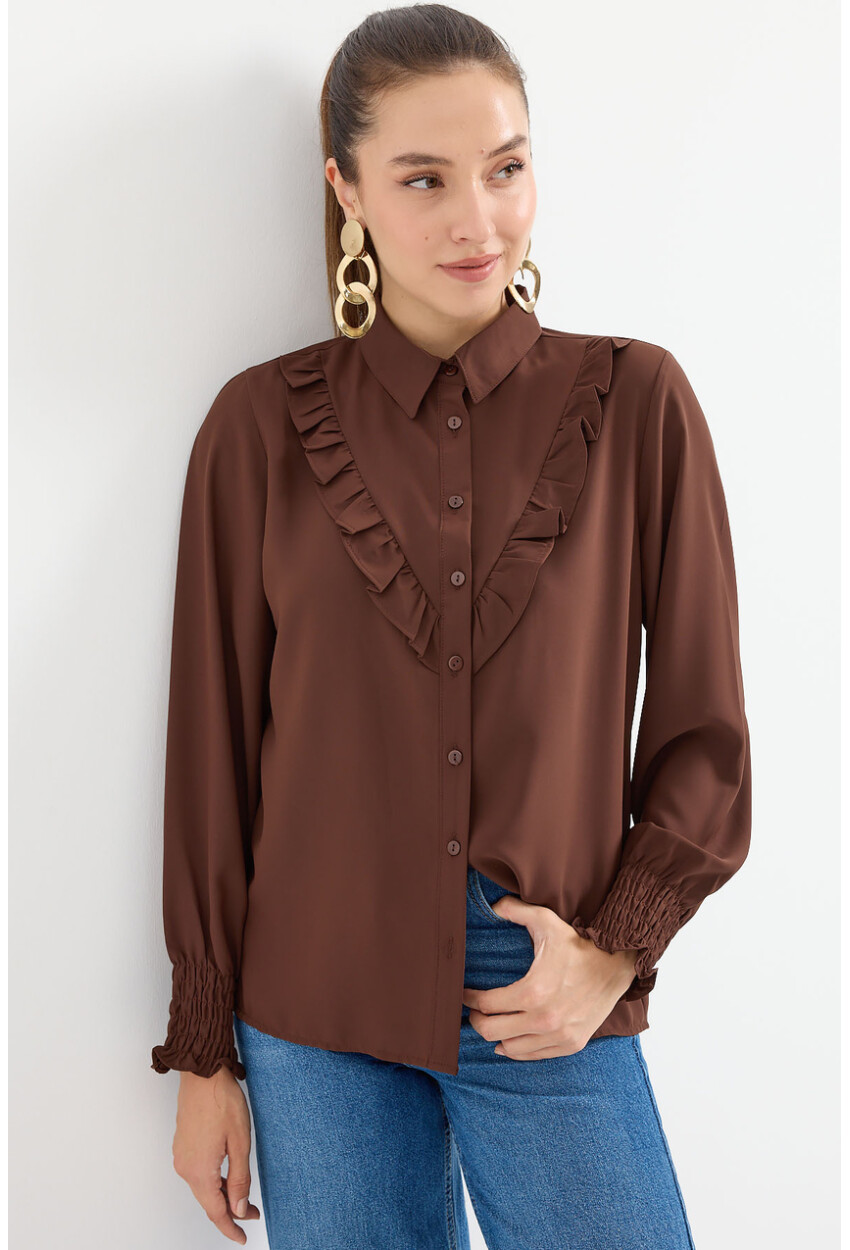 20223 Long Sleeve Shirt With Ruffles