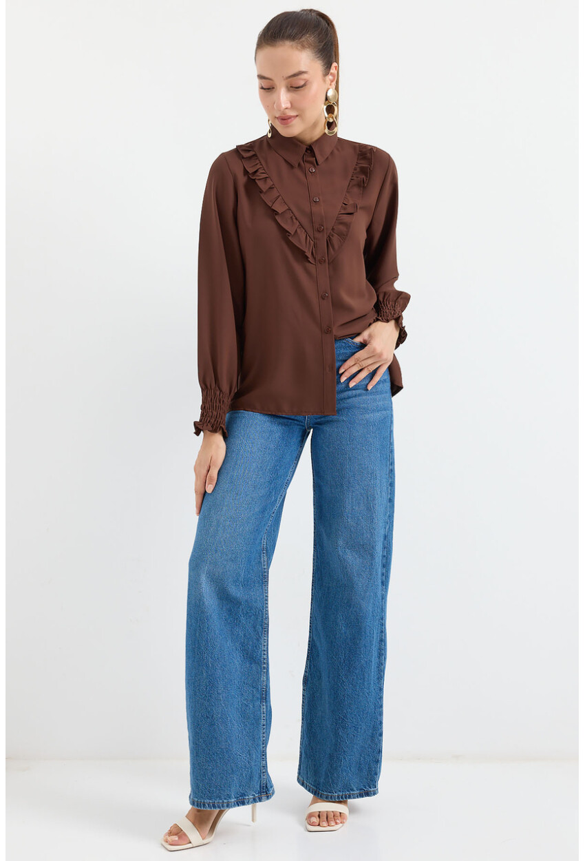 20223 Long Sleeve Shirt With Ruffles