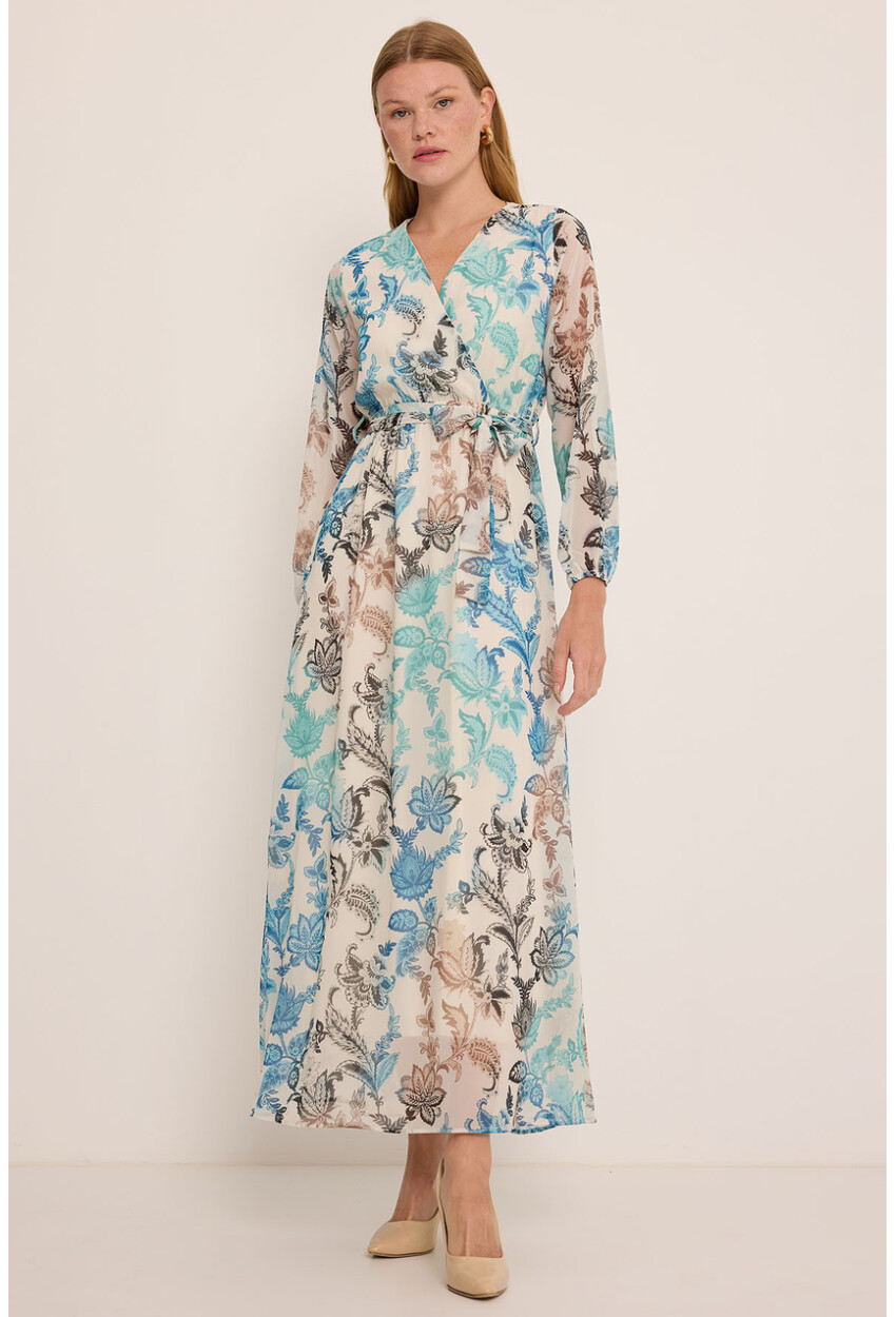 2134 Patterned Chiffon Dress