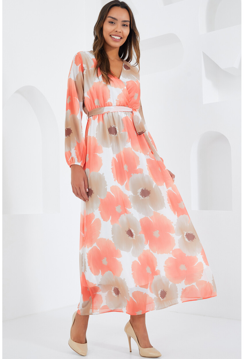 2134 Patterned Chiffon Dress