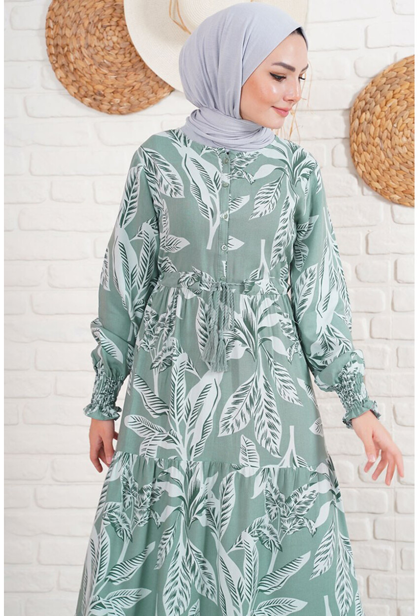 2145 Hijab Dress With Pattern