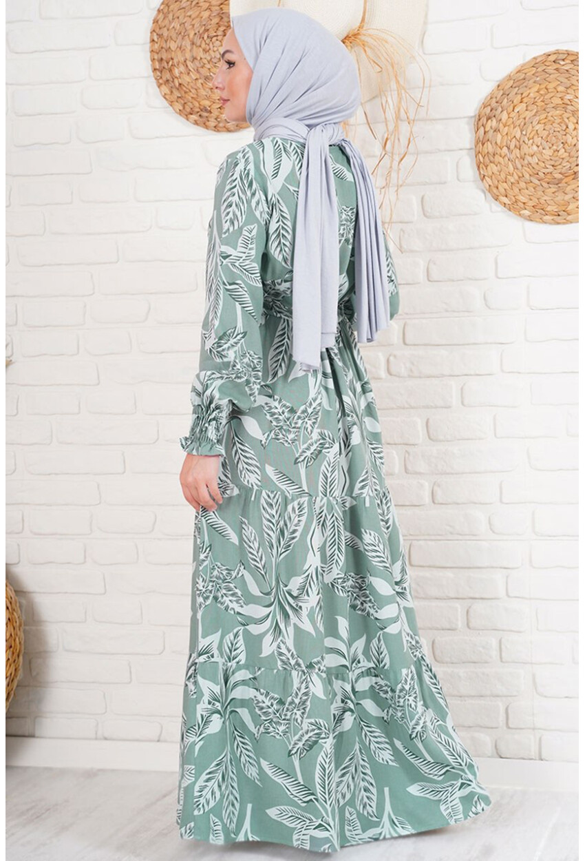 2145 Hijab Dress With Pattern