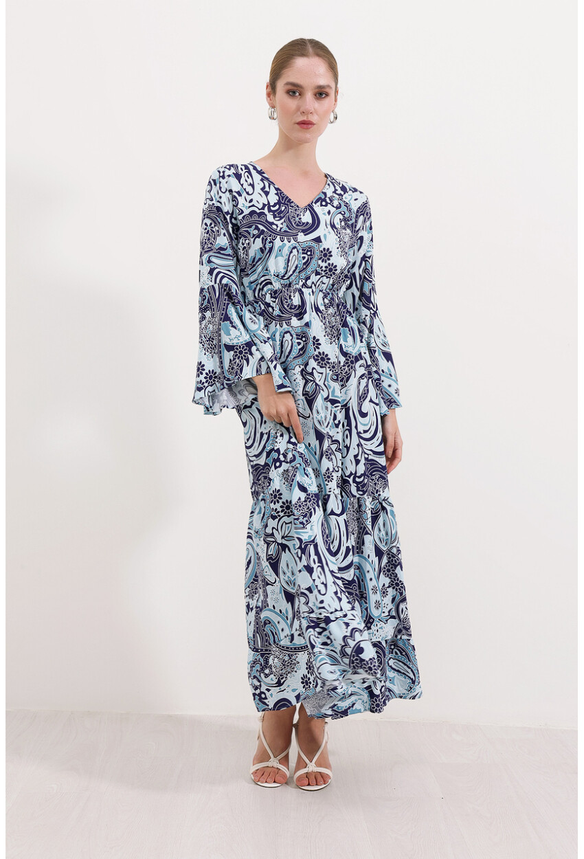 2454 Long Dress With Pattern