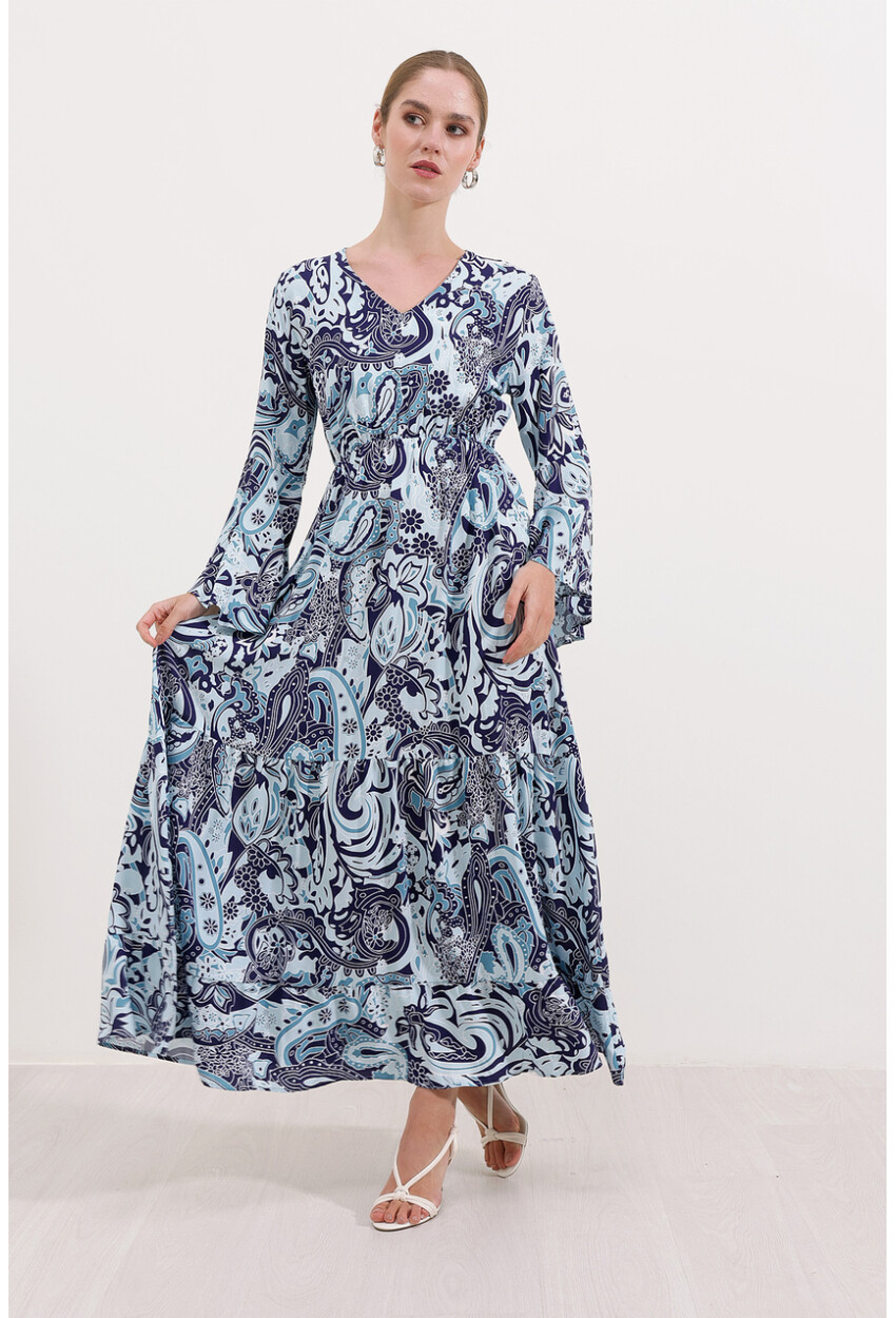 2454 Long Dress With Pattern