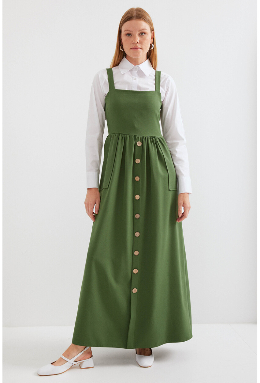 2490 Long Pinafore Dress