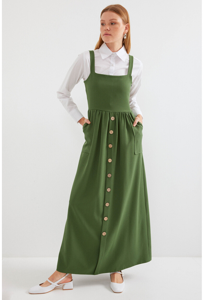 2490 Long Pinafore Dress