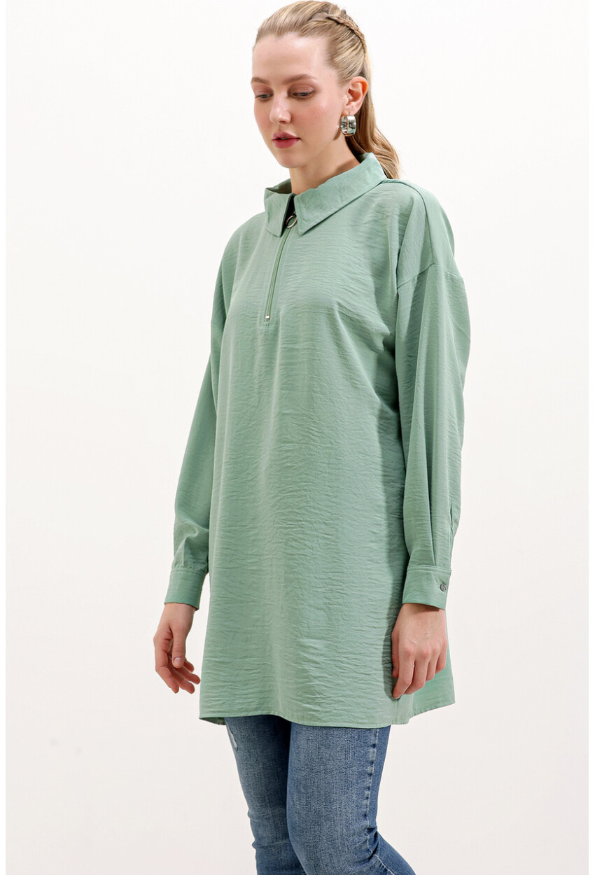 5917 Fermuarlı Oversize Tunik