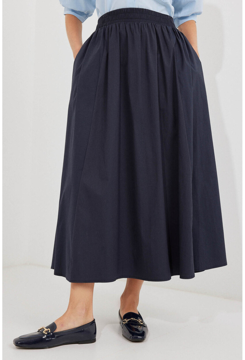 Womens Long Skirt With Pocket Detail 8024