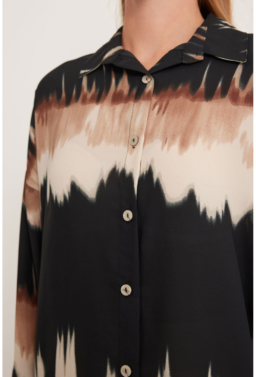 Womens Patterned Oversized Shirt 5923