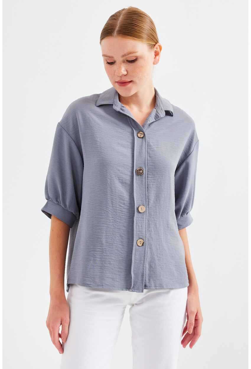 Short Sleeve Oversized Linen Shirt 20240