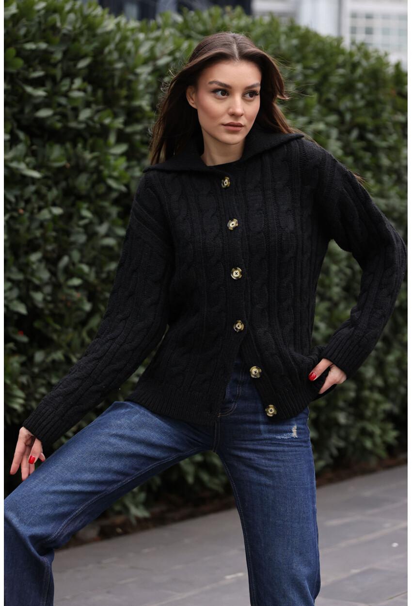 15856 Cable Knit Cardigan