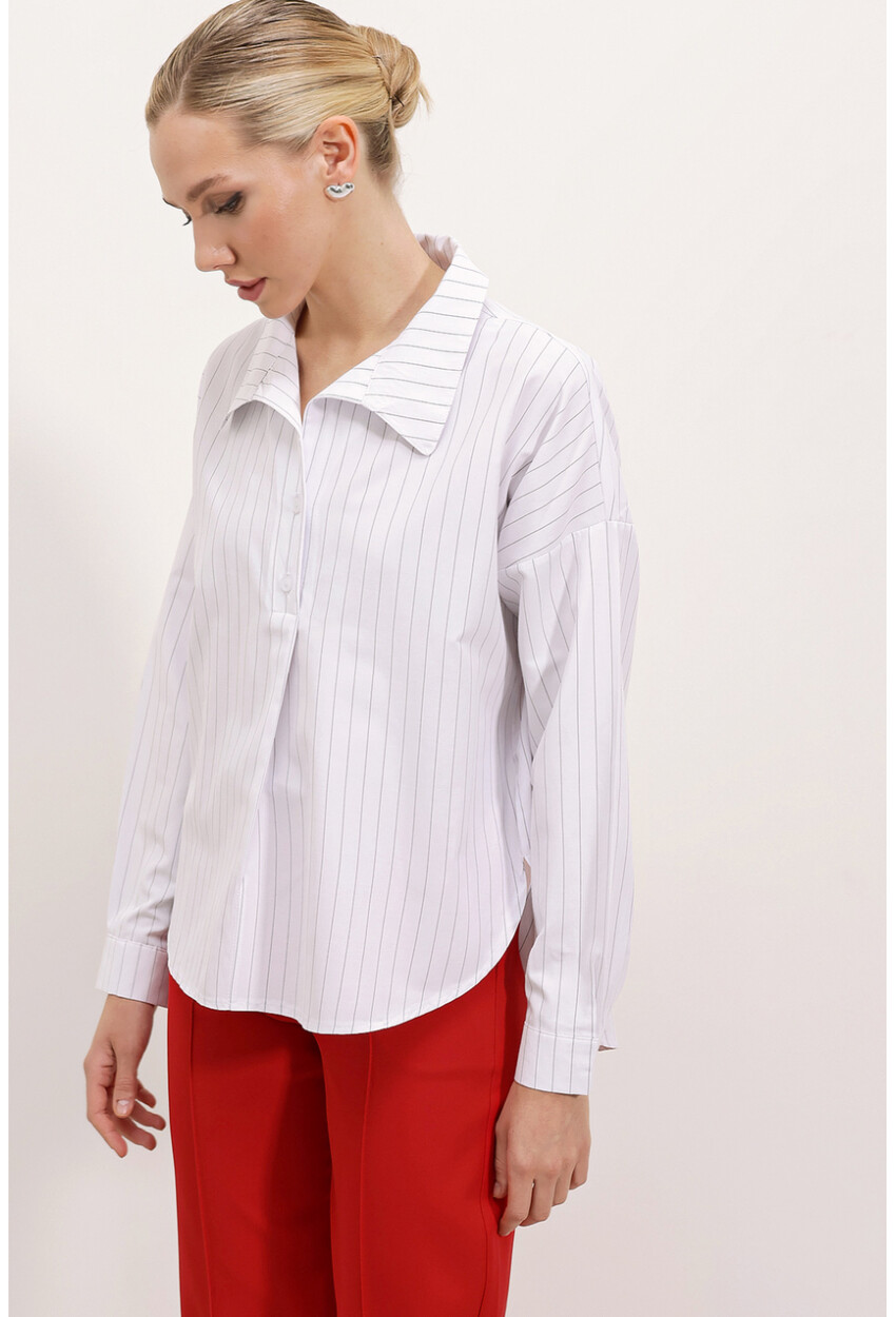 20215 Wide Fit Striped Oversized Shirt