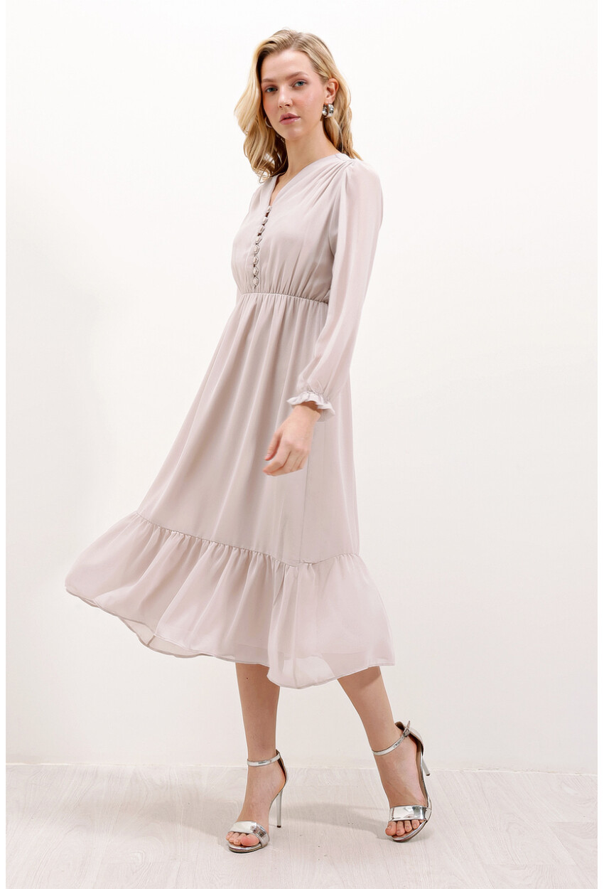 2137 Patterned Chiffon Dress