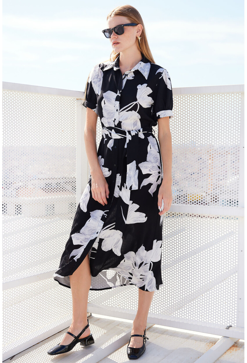 2213 Short Sleeve Viscose Dress