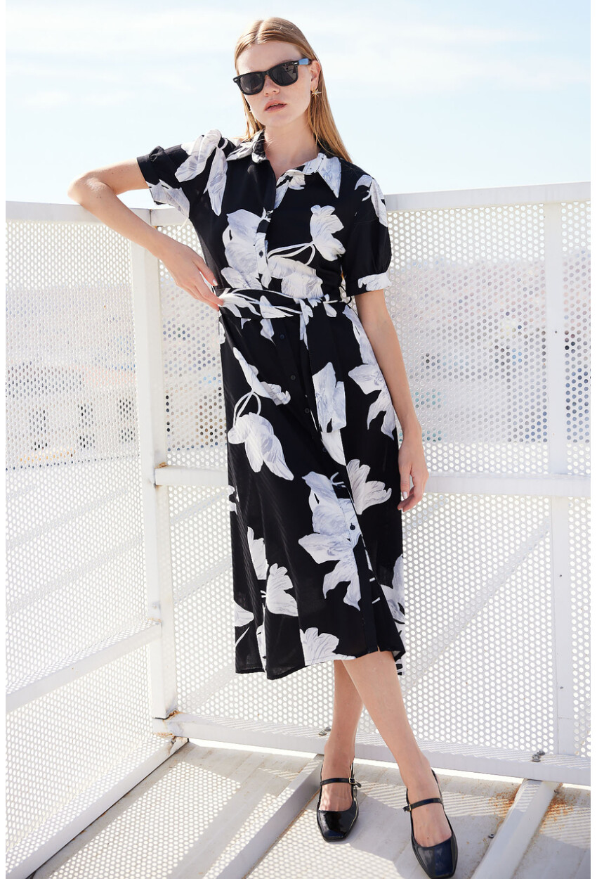 2213 Short Sleeve Viscose Dress