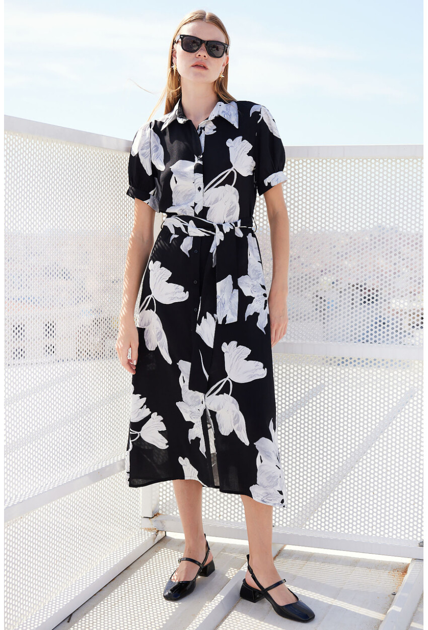 2213 Short Sleeve Viscose Dress