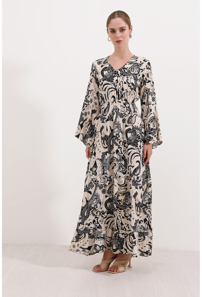 2454 Long Dress With Pattern