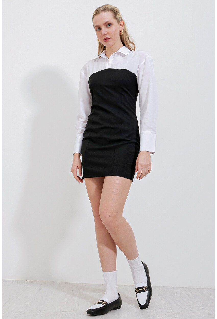 2474 Mini Dress With Shirt Detail