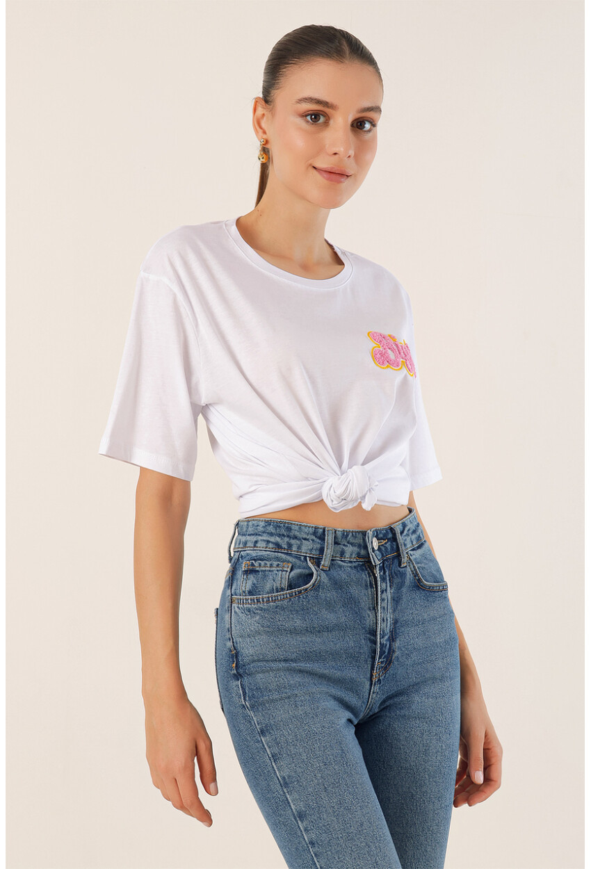 4312 Embroidered Oversized T-Shirt