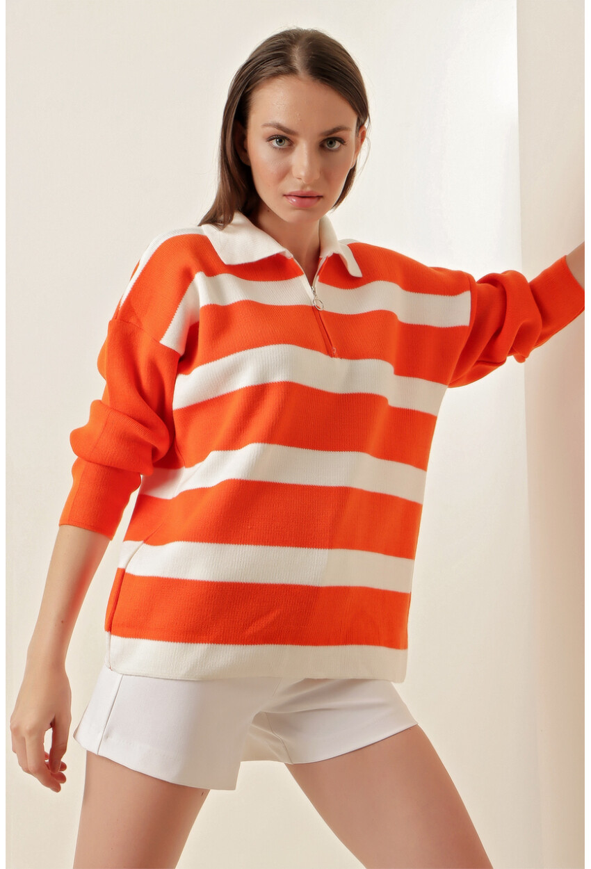 4512 Striped Oversized Sweater