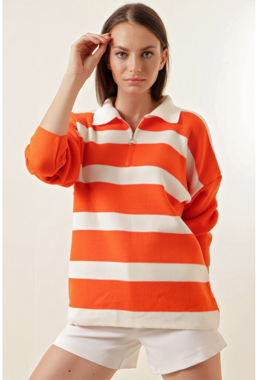 4512 Striped Oversized Sweater