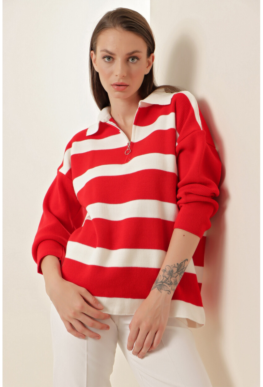 4512 Striped Oversized Sweater