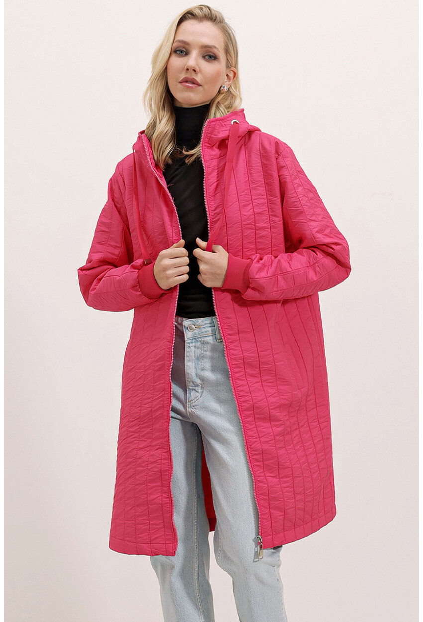 5138 Quilted Long Puffer Coat