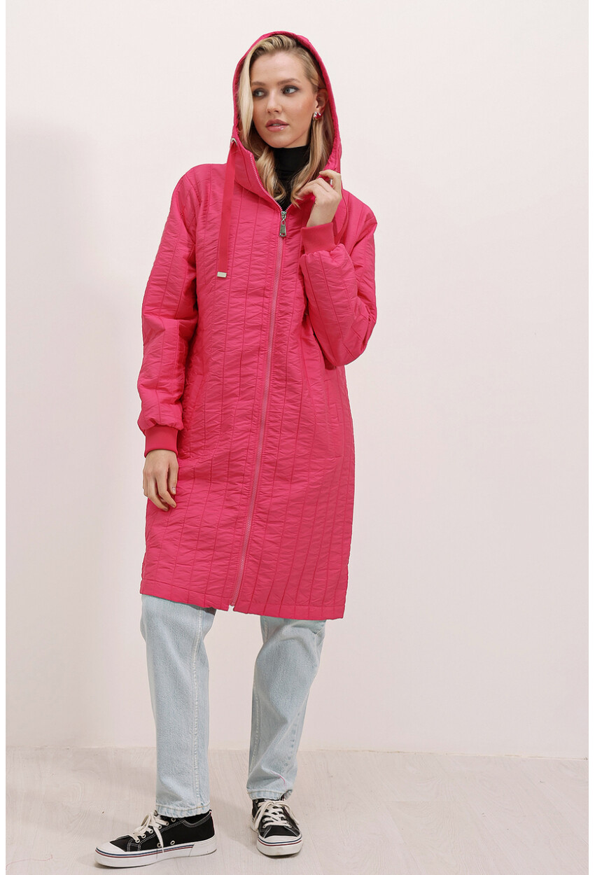 5138 Quilted Long Puffer Coat