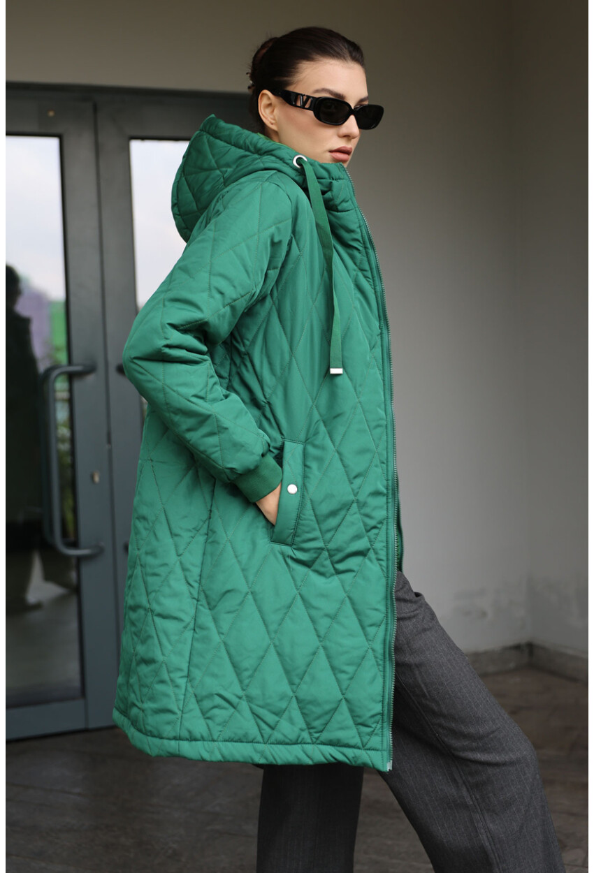 5138 Quilted Long Puffer Coat