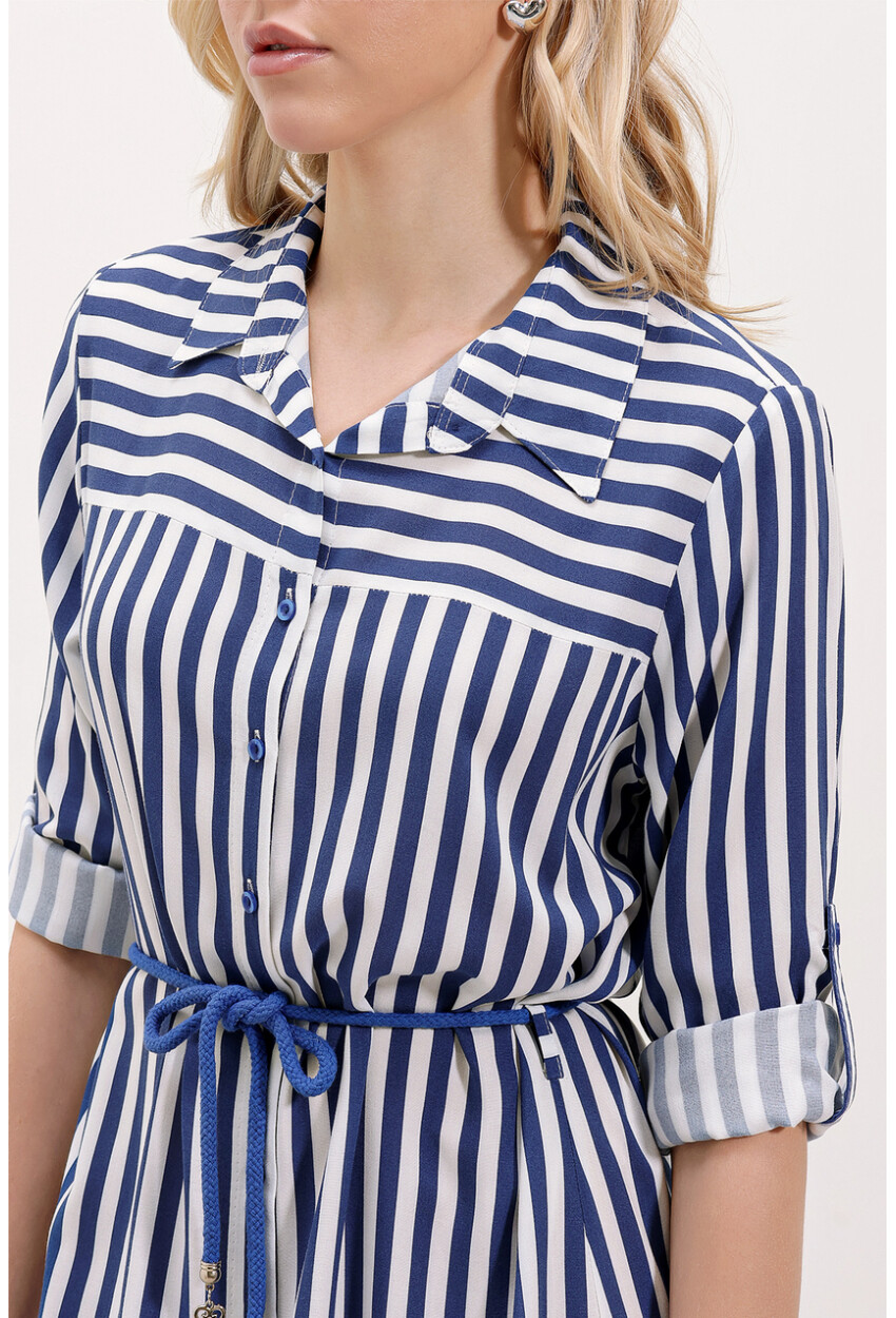 5629 Striped Dress With Belt