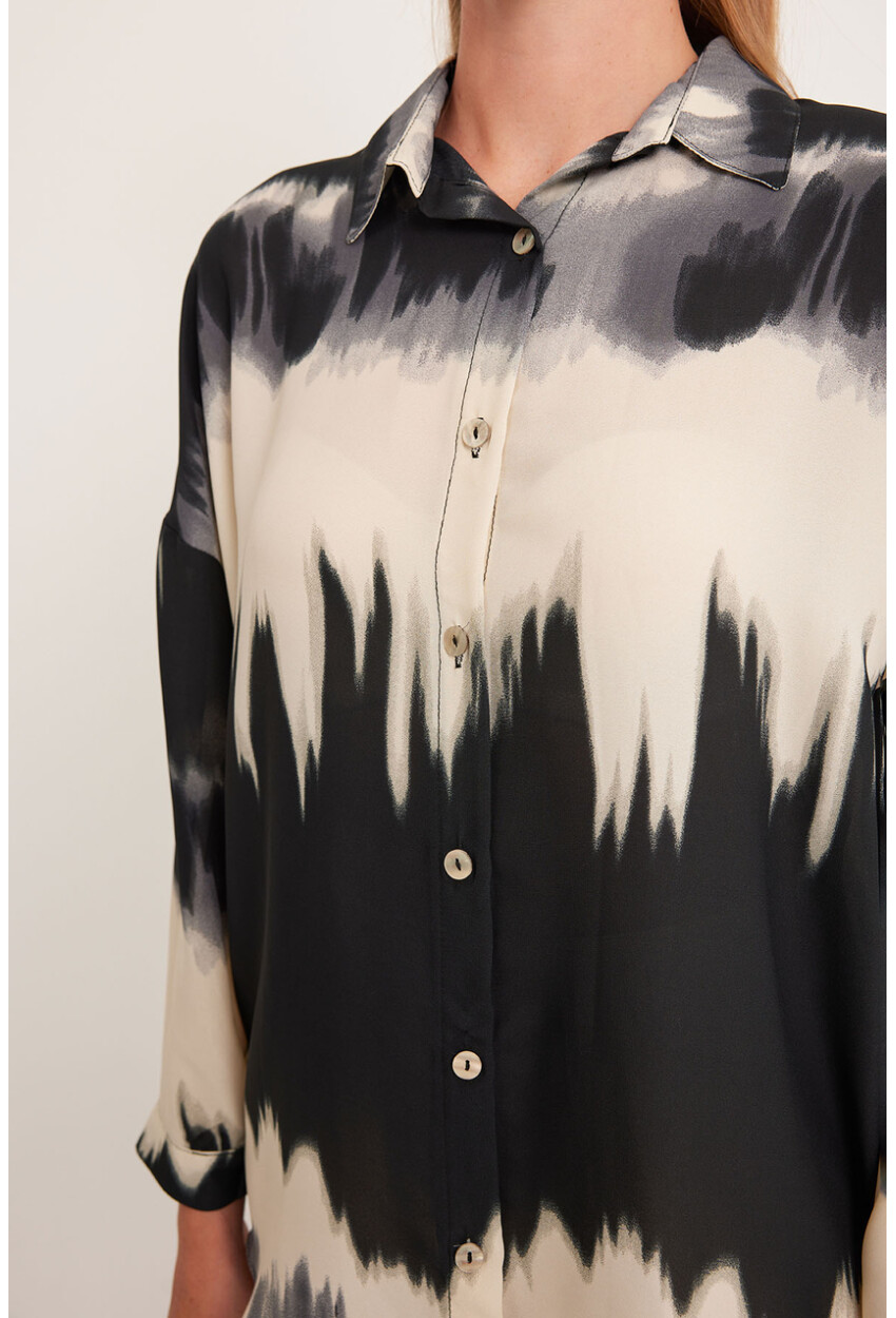 Womens Patterned Oversized Shirt 5923