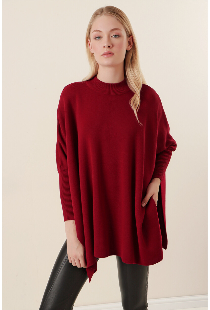 15783 Split Poncho Sweater